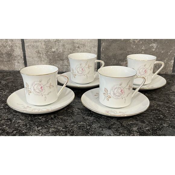 (4) Johann Haviland Sweetheart Rose Cup & Saucer Sets Bavaria Germany - Picture 2 of 9